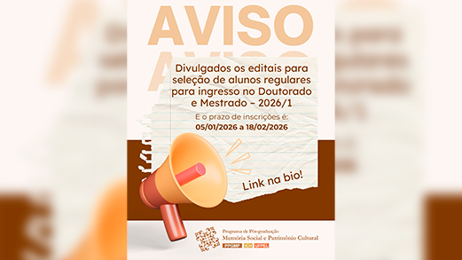 Programa de Pós- Graduação em Memória Social e Patrimônio Cultural, da Universidade Federal de Pelotas